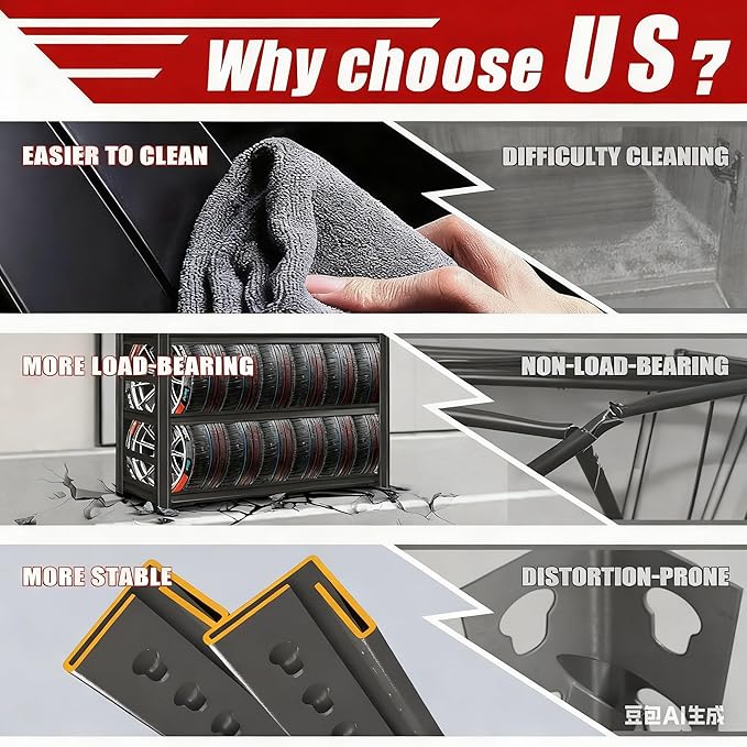 77" H Metal Garage Shelving Unit, 5-Tier Storage Shelves, Adjustable Shelf 3000lbs Capacity, Storage Rack for Garage, Basement, Pantry, Kitchen, 45" W x 16" D, Black