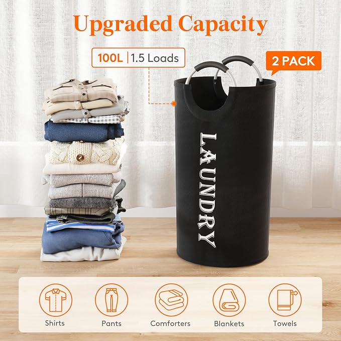 Lifewit 2 Pack 100L Laundry Basket - Image 4