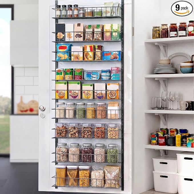 ElegantArray 9-Tier Pantry Door Organizer, Deep Gray by Unknown