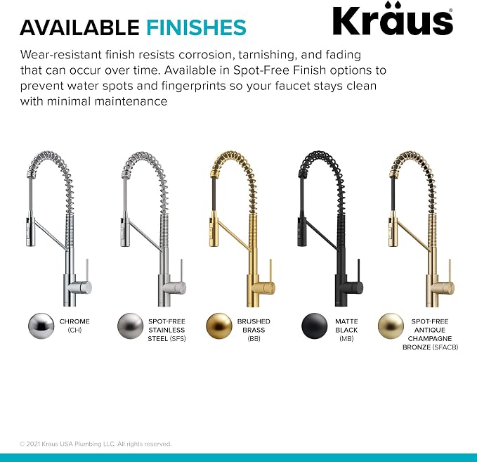 KRAUS Oletto Commercial Style Single Handle Pull Down Kitchen Faucet - Image 16