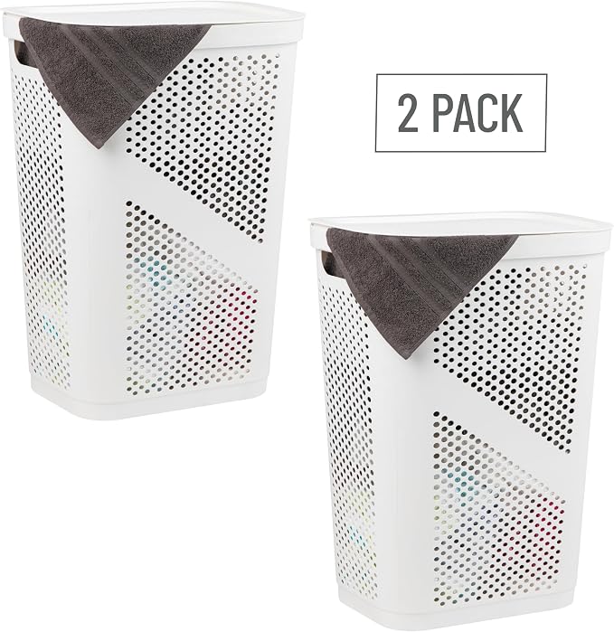 Mind Reader 60L Slim Laundry Hamper, Clothes Basket, Ventilated - Image 7