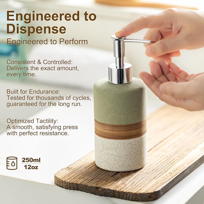 Ceramic Dish Soap Dispenser for Bathroom Shower Hand Soap Dispenser | - Image 2