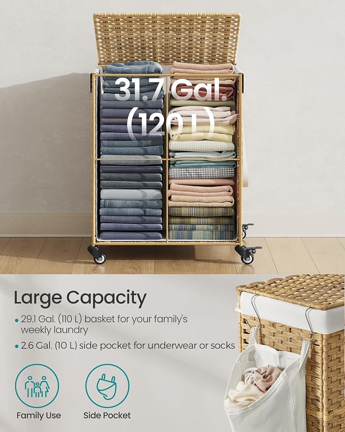 SONGMICS Rolling Laundry Hamper - Image 4