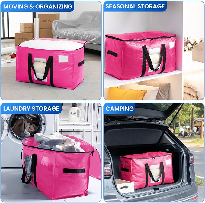 TAILI 12 Pack Pink Extra Large Moving Bags, Storage Bags - Image 8
