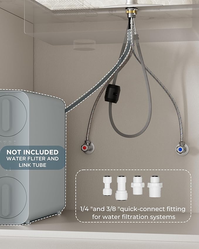 FORIOUS Kitchen Faucet with Purfied Water Filter, 2 Handle, Brushed Nickel | - Image 6