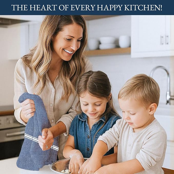 LANE LINEN Absorbent Kitchen Towels 100% Cotton Lint-Free 12 Pack - Image 3