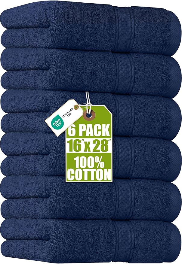 Utopia Towels 6 Pack Premium Hand Towels, 16x28 in, 600 GSM Cotton, Spa & Hotel by Unknown