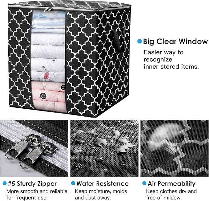 Storage Bags 6 Pack 100L Clothes Organization and Storage Containers | Large - Image 3