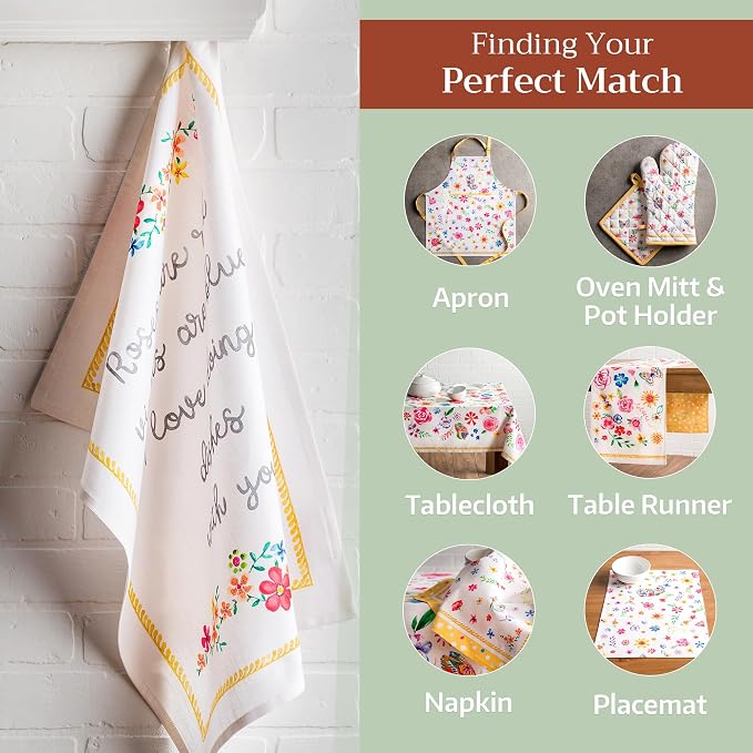 Maison d' Hermine Kitchen Towels Set of 3 Reusable 100% Cotton 27.50" x 20" - Image 5