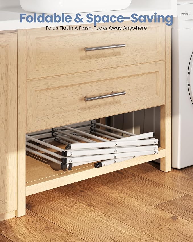 Oversize 3-Tier Clothes Drying Rack, No Install, Non-slip feet, Tool-free Setup - Image 4