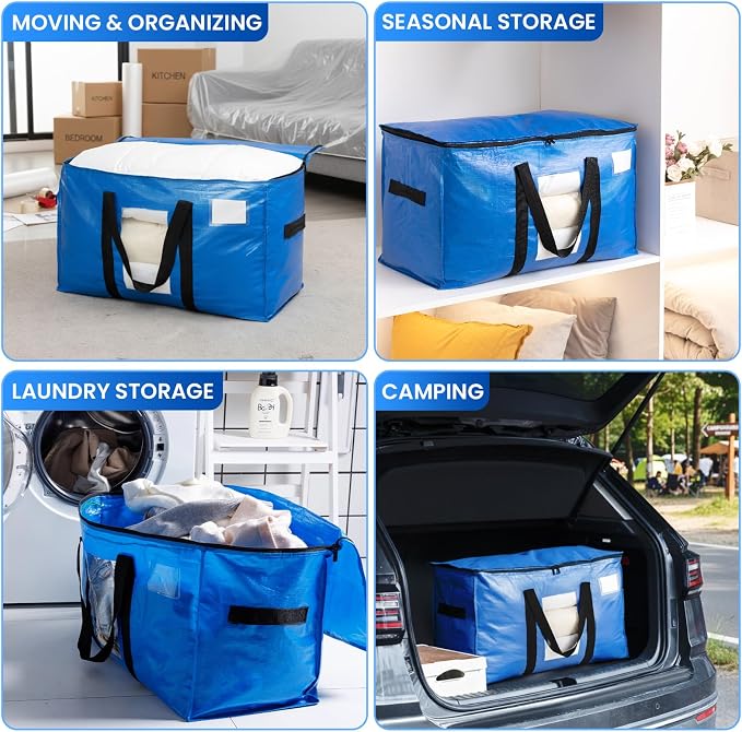 TAILI 8 Pack Blue Extra Large Moving Bags, Storage Bags - Image 9