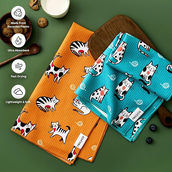 RECYCO Waffle Kitchen Towel Set of 2 - Image 3