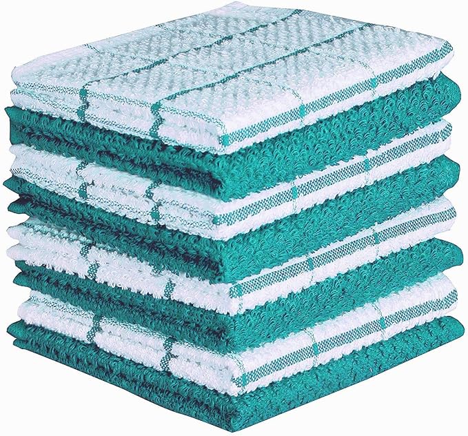 AMOUR INFINI Cotton Kitchen Dish Cloths Set of 8 – Highly Absorbent, Super Soft by AmourInfini