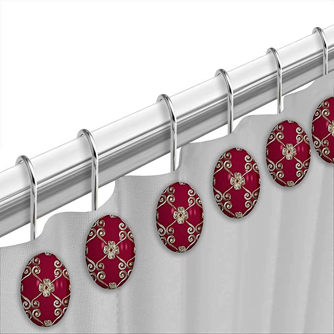 Zahari Home Elegant Rose Shower Hooks Set - Image 2