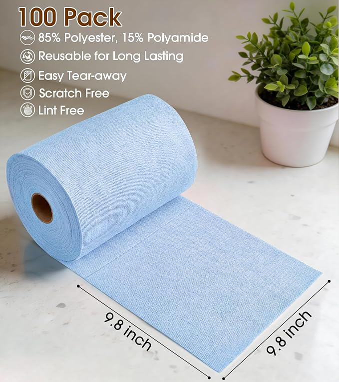KitchLife Microfiber Cleaning Cloth Roll, 100 Pack - Image 2