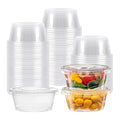 TashiBox 100 Sets 3.25 oz Plastic Disposable Portion Cups with Lids, Souffle Cups, Jello Cups, Snack Cups