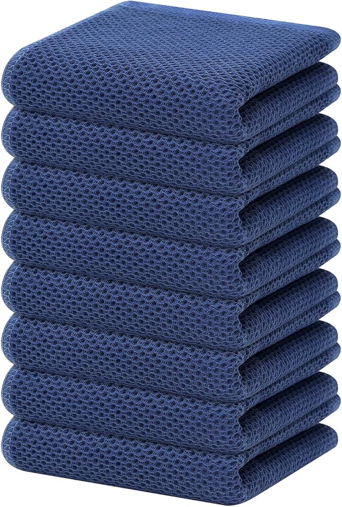 Homaxy 100% Cotton Waffle Weave Kitchen Dish Towels 8-Pack, Ultra Soft by Homaxy