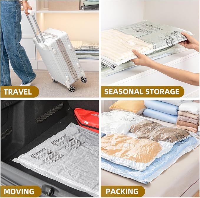 TAILI 4 Pack Vacuum Storage Bags, Jumbo Size, Cream | Vacuum Seal Bags - Image 8