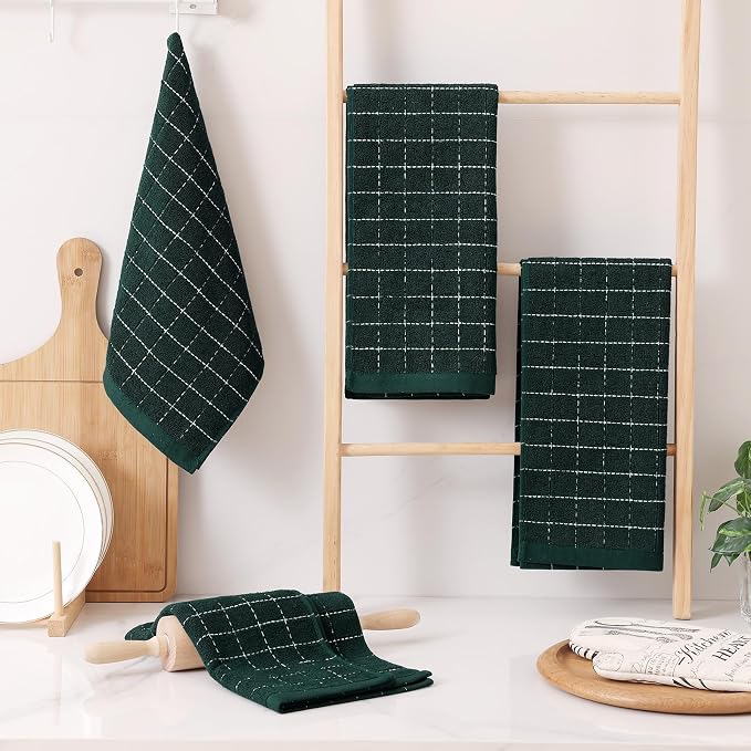 Homaxy 100% Cotton Terry Kitchen Towels, 6 Pack - Image 7