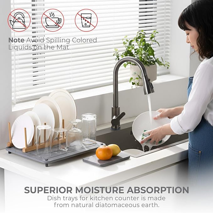 Dish Drying Mat for Kitchen Counter, Drying Matt Kitchen Counter+Sink Caddy | - Image 7