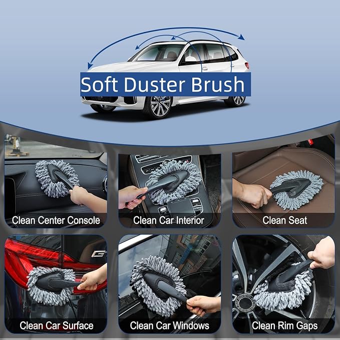 Fitosy Car Interior Duster Detail Brush Cleaning Gel Kit, Dust Remover | Slime - Image 3