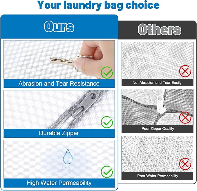 4-Pack Durable Honeycomb Mesh Laundry Bags - Image 8