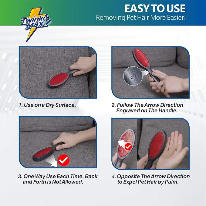 Twinko Max Lint Brush for Pet Hair, Reusable Lint Remover for Clothes | - Image 5