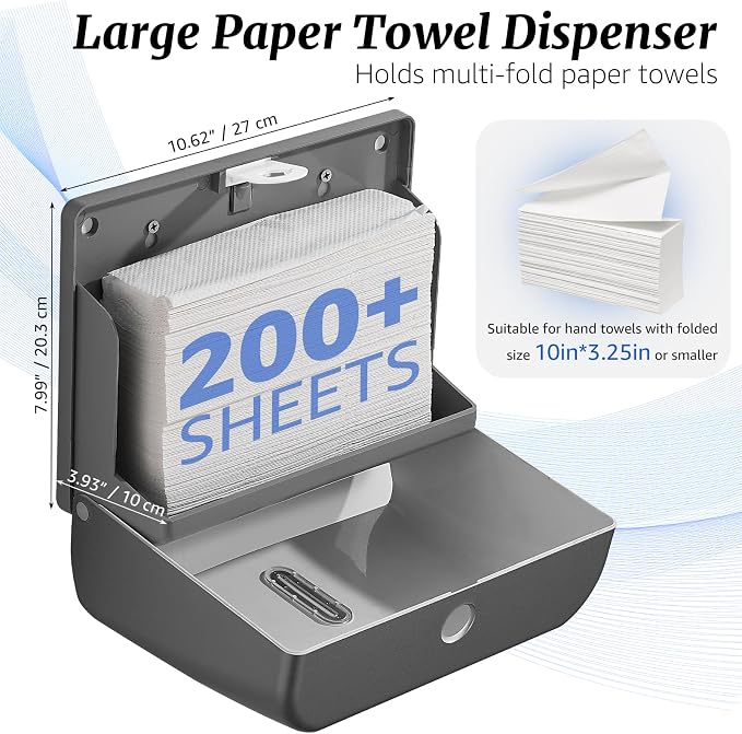 modunful Wall-Mounted Paper Towel Dispenser: Built-in Sample Towel – ABS Wall - Image 7