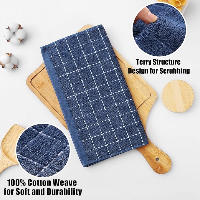 Homaxy 100% Cotton Terry Kitchen Dish Cloths, 6 Pack - Image 2