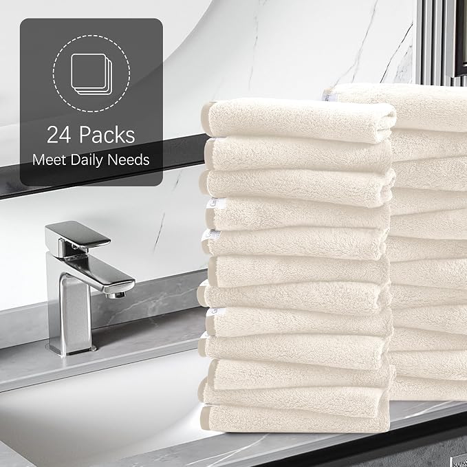 Cosy Family 24 Pack Soft Washcloths Set - Image 6