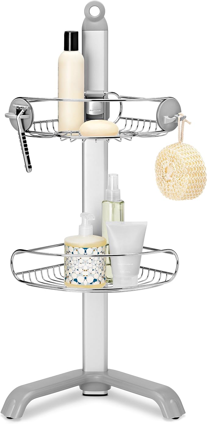 simplehuman Corner Shower Caddy, Stainless Steel and Anodized Aluminum - Image 2