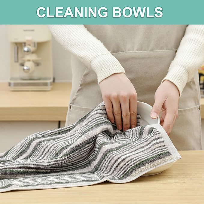 SALAS Kitchen Dish Towels for Drying Dishes, Large Cotton Kitchen Towels - Image 4