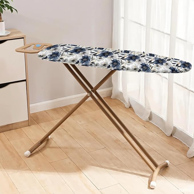 Vintage Ink Navy Blue Peony Florals 15"x54" Ironing Board Cover - Image 4
