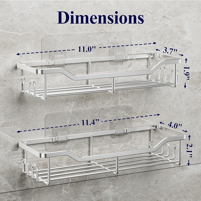 Kitsure Shower Caddy, Adhesive Shower Organizer - Image 2