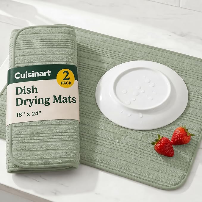 Cuisinart Dish Drying Mat for Kitchen Counter, quick-dry microfiber, machine by BestBrands