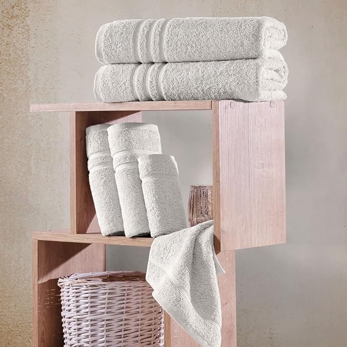 Hawmam Linen Ice Silver 6 Piece Bath Towels Set - Image 5
