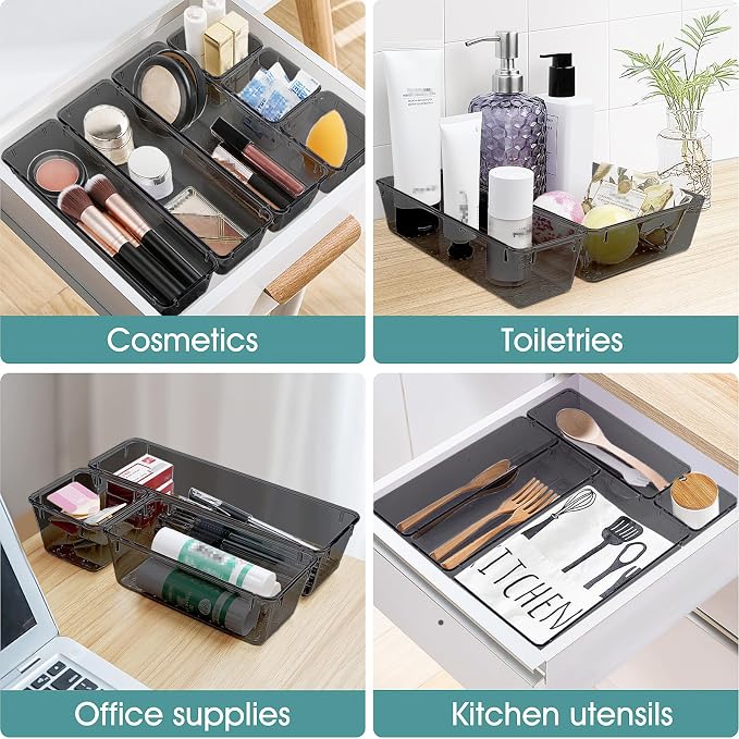 25 PCS Plastic Drawer Organizer Set, Makeup Organizers and Storage Bins | 4 - Image 5