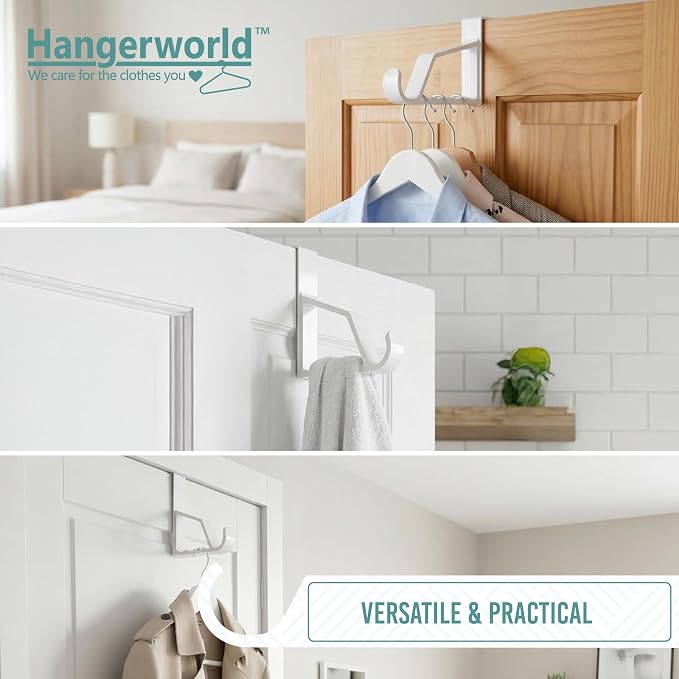 HANGERWORLD 2 Pack Over The Door Hooks - Image 4