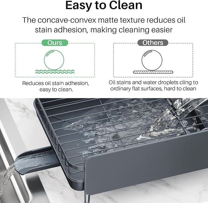 SNTD Large Dish Drying Rack for Kitchen Counter, Expandable, Adjustable Length - Image 7