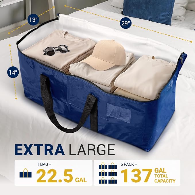 Reli. Moving Bags Heavy Duty Blue, Extra Large Totes | - Image 2