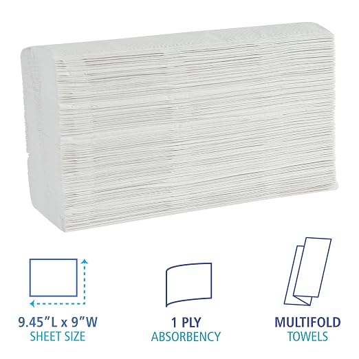 Boardwalk Multifold Disposable Bathroom Paper Hand Towels, 9 x 9.45, 250 - Image 3