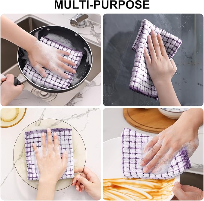 Kitinjoy Cotton 8 Pack Terry Kitchen Dish Cloths - Image 4