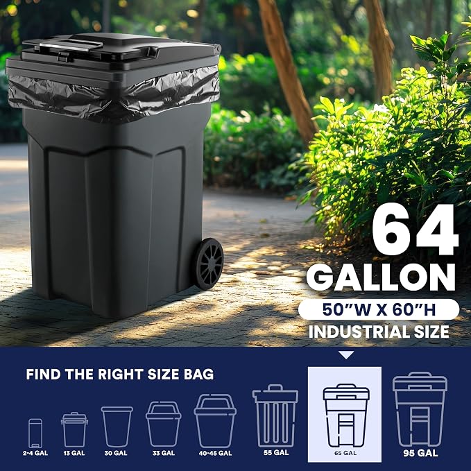 Plasticplace 64-65 Gallon Trash Can Liners - Image 4