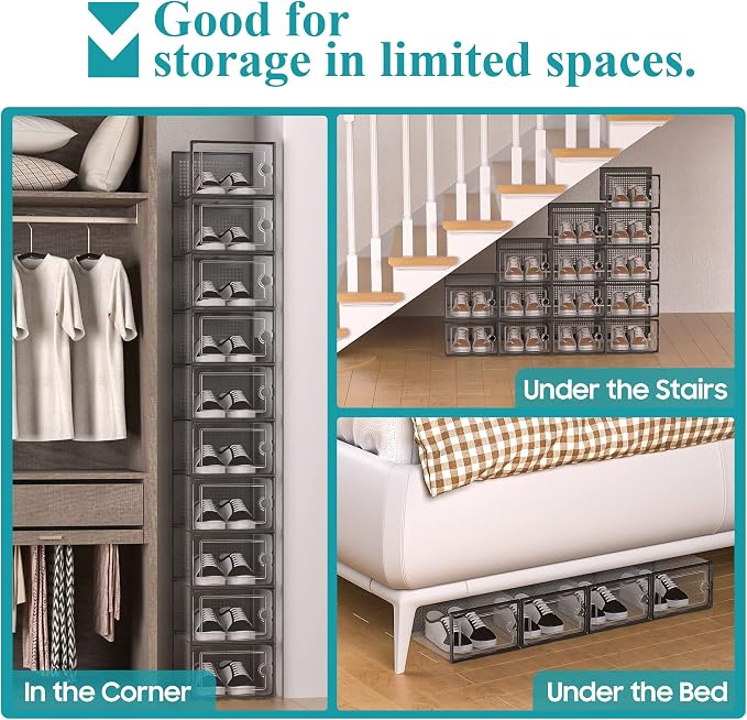 Kuject 12 Pack Large Shoe Boxes - Image 5