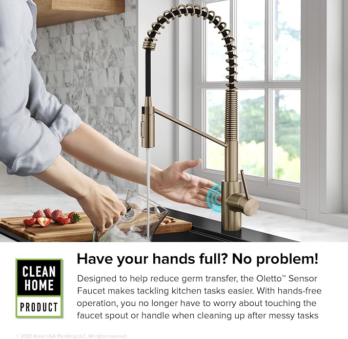 KRAUS Oletto Touchless Sensor Commercial Pull-Down Single Handle Kitchen Faucet - Image 7