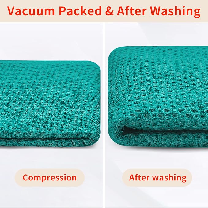 Homaxy 100% Cotton Waffle Weave Kitchen Dish Towels 6-Pack, Teal | 13 x 28 - Image 7