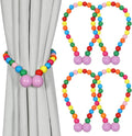 KLOGTSIND Magnetic Curtain Tiebacks, 4 Pack Wood Bead Curtain Holdbacks by KLOGTSINDDirect