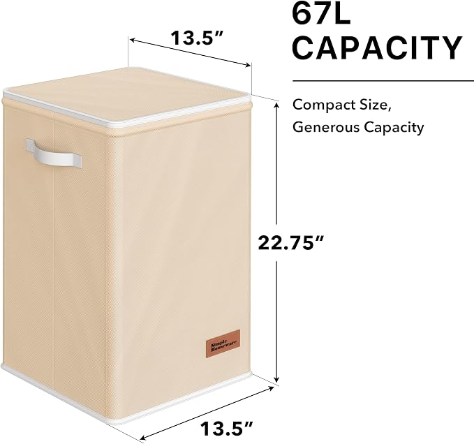 Simple Houseware Foldable Laundry Hamper Basket - Image 2