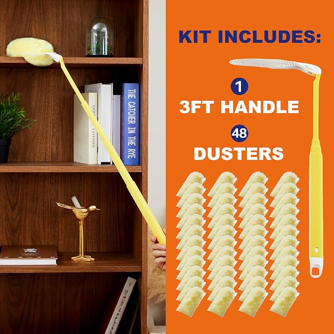 JOYMOOP Scented Telescopic Duster kit, 3FT Extendable Handle + 48 Yellow Refills - Image 12