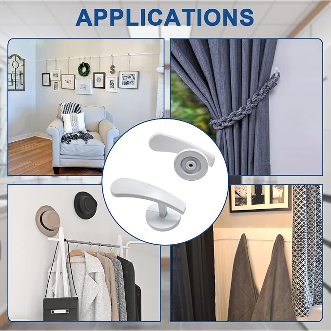 Curtain Tieback Hooks, 4 Pack | Wall Mounted, Decorative, Includes Screws - Image 6